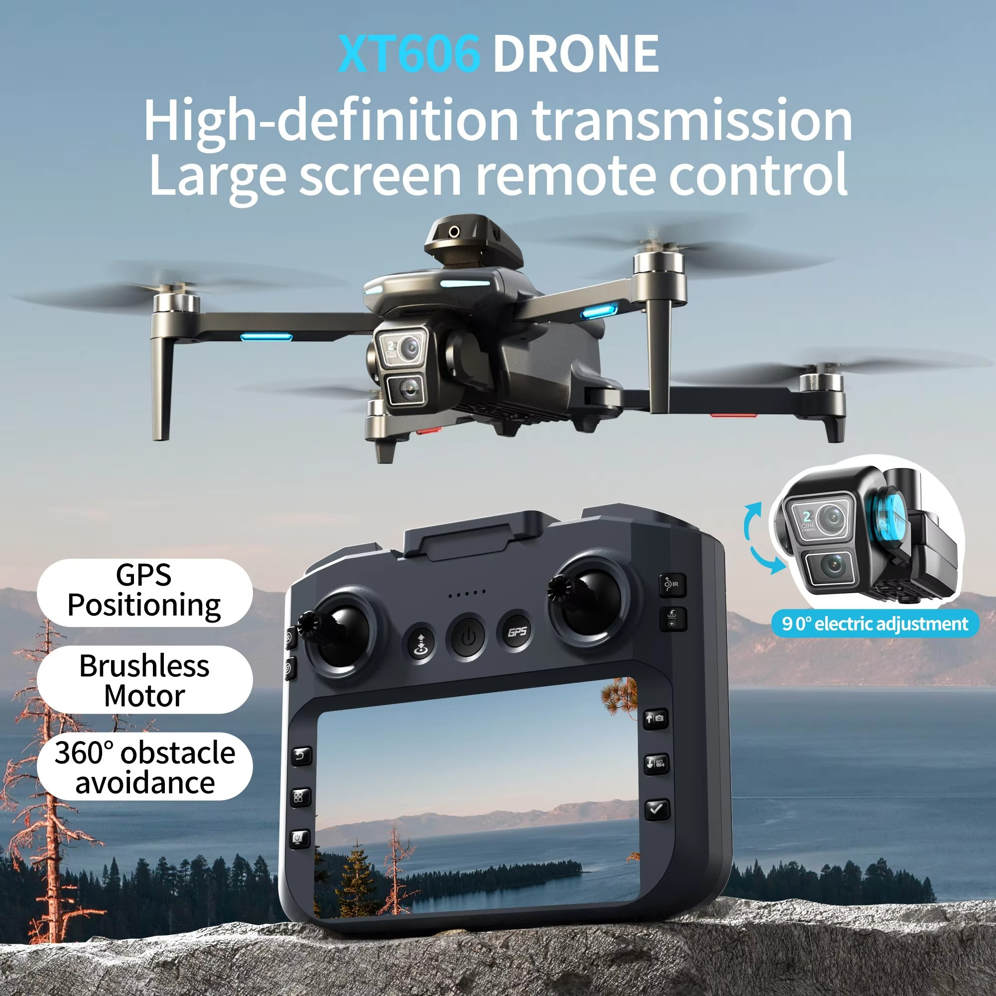Sky Drone - XT606 GPS Drone - 8K Dual Camera