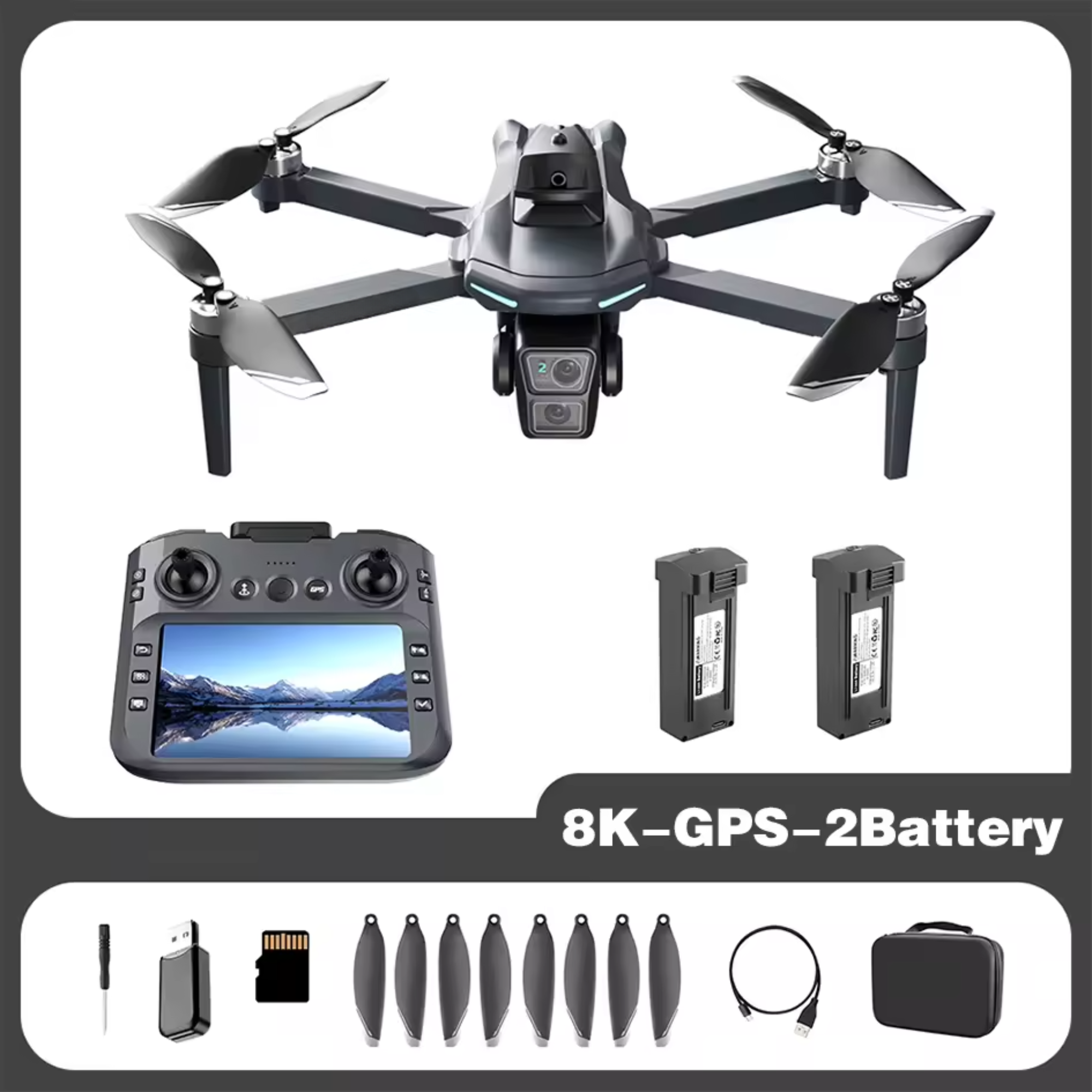 Sky Drone - XT606 GPS Drone - 8K Dual Camera