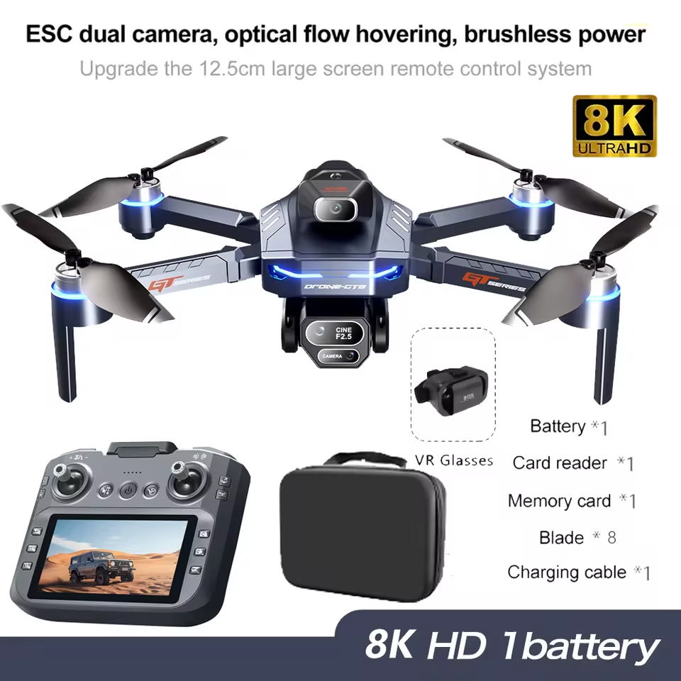 Sky Drone - GT8 Foldable Drone - 8K Dual Camera & GPS