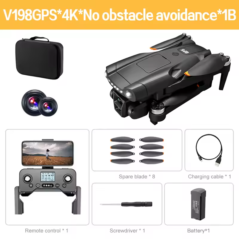 Sky Drone - V198 Max GPS Drone - Laser Obstacle Avoidance