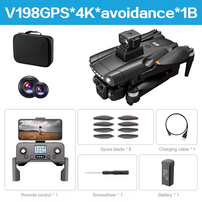 Sky Drone - V198 Max GPS Drone - Laser Obstacle Avoidance